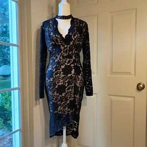 Black lace formal dress
